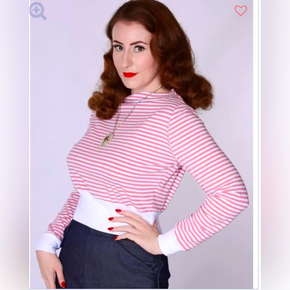 Freddie’s of Pinewood Pink Stripe Pizzazz Top Medium NWOT 🇬🇧